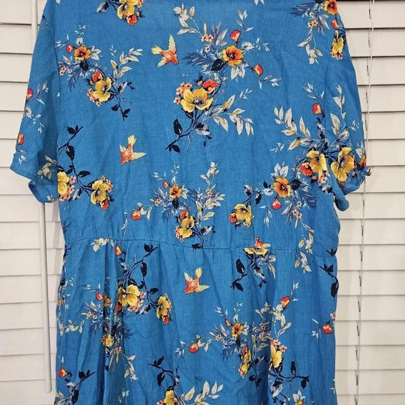 Torrid Blue Bohemian Peasant Blouse Plus Sz 3X - Picture 6 of 7
